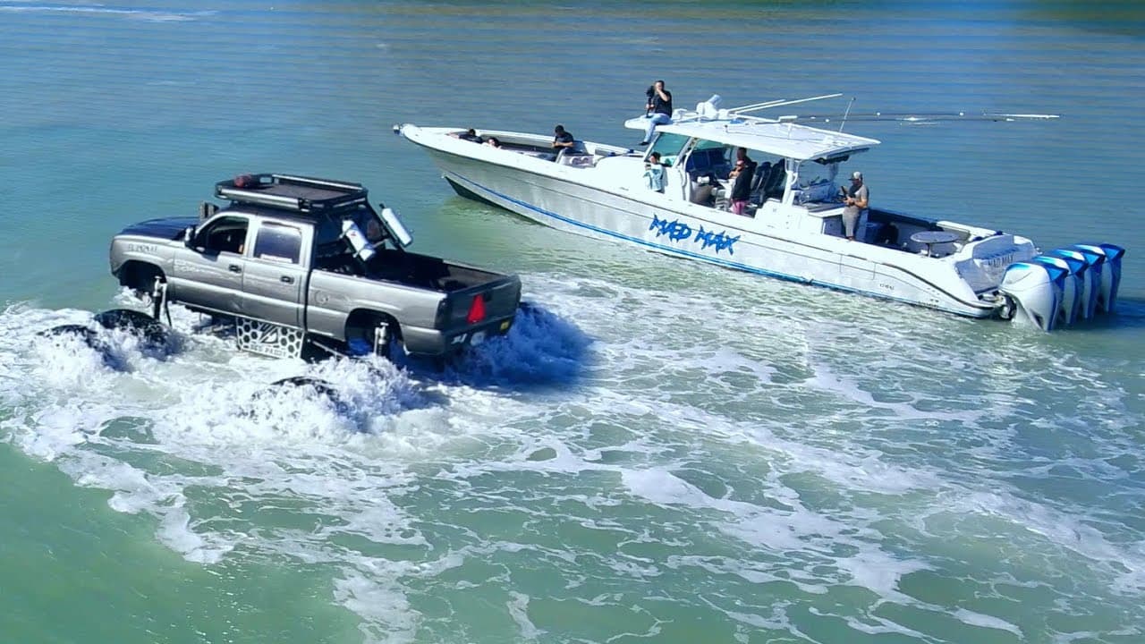 MonsterMax Drives in the Ocean — WhistlinDiesel's Gulf of Mexico Truck Send